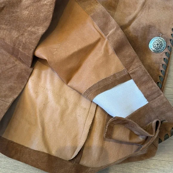 Vintage Char Santa Fe suede Leather Button Skirt - Picture 4 of 11